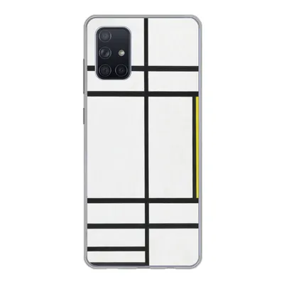Produktbild von MuchoWow® Handyhülle Schutzhülle Hülle für Samsung Galaxy A51 Komposition in Weiß, Rot und Gelb - Piet Mondrian Silikon Softcase Handy Hülle - Schutzabdeckung