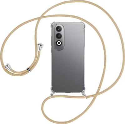 Produktbild von Handykette Backcover-Schutzhülle mit Band (Metall silberfarben) für OnePlus Nord CE4 5G - caramel