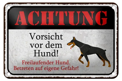Produktbild von Blechschild Hinweis 20x30 cm Achtung Vorsicht vor dem Hund Deko Schild