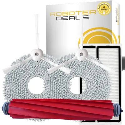 Produktbild von Zubehör Set, Ersatzteile für Roborock Q Revo MaxV (2x Filter, 2x Pad, 2x Seitenbürste in weiss, 1x Hauptbürste)