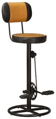 Produktbild von vidaXL Barhocker mit Canvas-Aufdruck 2 Stk. Braun Schwarz Ziegenleder