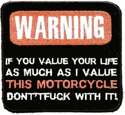 Produktbild von AUFNÄHER - WARNING ... - 03252 - Gr. 8,5 x 9,5 cm - Patches Stick Applikation