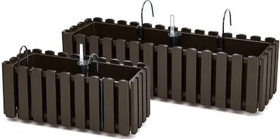 Produktbild von nabbi Selbstbewässernder Kunststoff-Balkonpflanzentopf DDEF400W 38 cm - braun