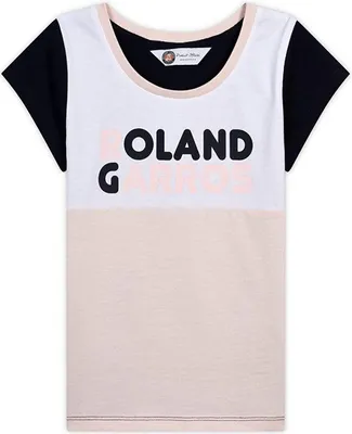 Produktbild von Roland Garros Mädchen Tennis T-Shirt Rundhals Baumwolle Rosa Gr. 4Jahre