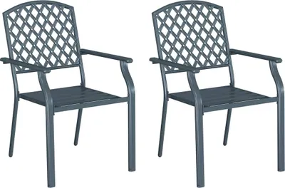 Produktbild von vidaXL Gartenstuhl 2 pcs Anthrazit 56 x 65 x 89 cm Stahl