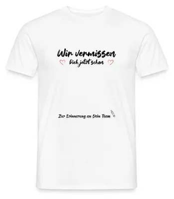 Produktbild von Spreadshirt Abschied Kollege | Zum Unterschreiben Männer T-Shirt, L, Weiß