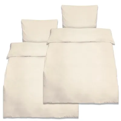Produktbild von Beautissu 2er Set Renforcé Bettwäsche Set Julie, 135x200cm, 4tlg., Ecru