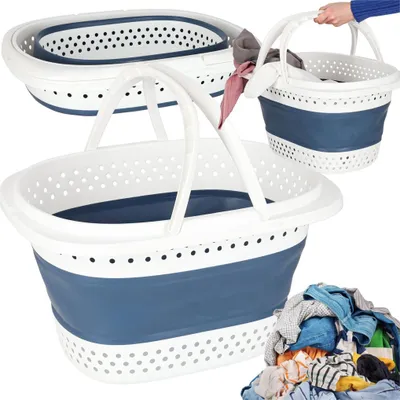 Immagine prodotto di Cestino portabiancheria pieghevole in silicone, grande 32 l