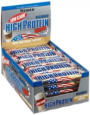 Produktbild von Weider - 40% kohlenhydratarmer Riegel mit hohem Proteingehalt, Schokolade, 24 Riegel (50g)