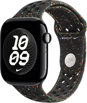 Image de Apple MGAF4ZM/A accessoire intelligent à porter sur soi Bande Noir Aluminium, Fluoroélastomère