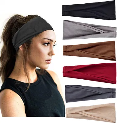 Produktbild von Stirnband Damen Stirnband Sport Haarband Elastisches Breites Stirnband Damen Yoga Workout Stirnband (6PCS)