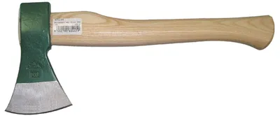 Produktbild von STUBAI Küchenbeil grün mit Stiel 360 mm, 600 g – Gesenkgeschmiedet, geschliffen und poliert – Robuster Eschenholzgriff – Vielseitiges Beil für Haus, Garten, Bau, Holzarbeiten und Handwerk