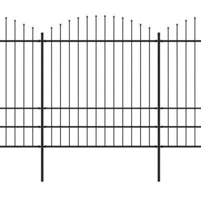 Immagine prodotto di vidaXL Recinzione da giardino con punte di lancia in acciaio (1,75 - 2) x 17 m nero