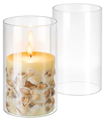 Glas-Orkan-Kerzenhalter 2er-Set, 7,5×12,5 cm, transparent