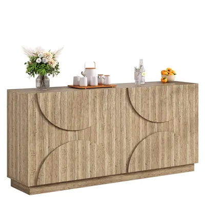 Produktbild von Sideboard mit Regalen,Kommde mit Rebounder, natürliche Holzmaserung