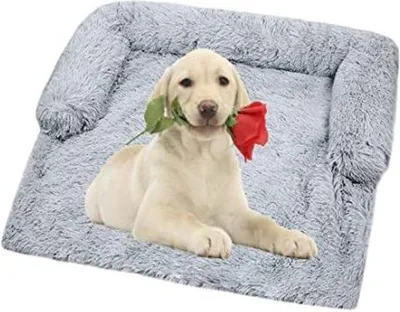 Immagine prodotto di Cuscino ortopedico per cani, ideale per il divano - Coperta confortevole per cani - 90x80x15 cm / Forma rettangolare, colore grigio chiaro