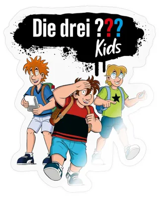Produktbild von Spreadshirt Die 3 Fragezeichen Kids Detektive Im Einsatz Sticker Aufkleber, 10 x 10 cm, Transparent glänzend