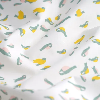 Imagen del producto de Tejido de algodón, percal, orgánico, con motivos de pájaros