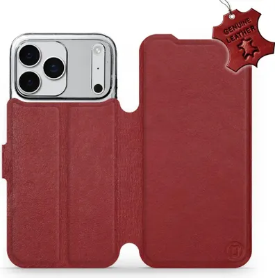 Produktbild von Echtleder Handyhülle für iPhone 17 Pro Max, Mobiwear Leather, Dunkelrot