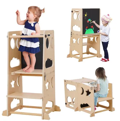 Immagine prodotto di Omgoods - Sedia pieghevole per la cucina e torre di apprendimento per bambini