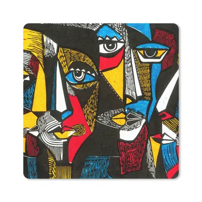 Produktbild von MuchoWow® Mauspad Mousepad Malerei - Ölgemälde - Kubismus 20x20 cm - Mousepads - Maus Mat - Pad - Mausunterlage - Desk Mat - Bureauartikeln