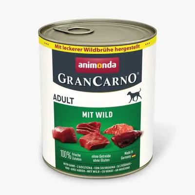 Immagine prodotto di Animonda GranCarno Adult Selvaggina 400 g - Cibo umido per cani