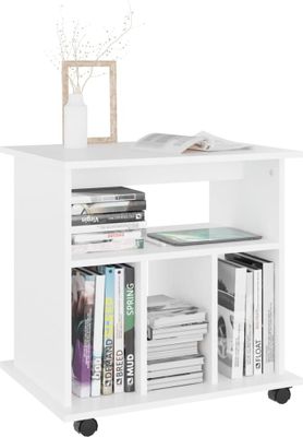 vidaXL Mobilná skrinka biela 60x45x60 cm Drevo Materiál