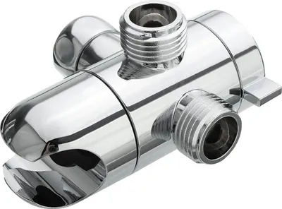 Image de Raccord de montage pour mitigeur de douche à 3 voies G1/2, bras de douche à main, dérivateur, pièce de rechange pour système de douche de salle de bains, finition chrome poli