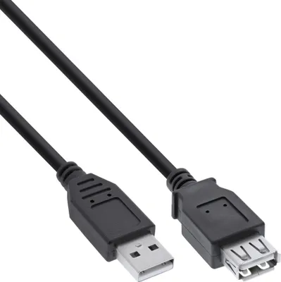 Image de InLine® 34603B Rallonge USB 2.0, prise/prise femelle, type A, noir, 3m