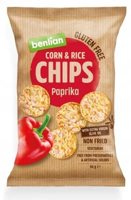 Zdjęcie produktu dla Chipsy kukurydziano-ryżowe - Papryka Benlian 50g