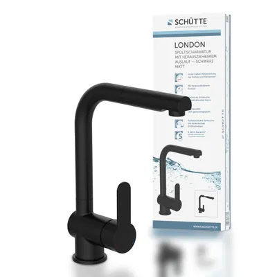 Produktbild von SCHÜTTE Küchenarmatur LONDON mit Geschirrbrause, Wasserhahn Küche ausziehbar, Mischbatterie Küche