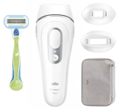 Produktbild von Braun Silk-expert Pro 3 PL3132, Weiß, Lichtimpulstechnologie (IPL), 7 min, Akku, Box