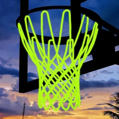 Productafbeelding van Basketball Net - Sport Net - Buitenspelen - All Weather - 12 Loops - Fluorescent Groen