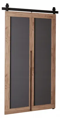 Produktbild von KierMoebel Schiebetür Komplettset QUDIO M1 Braun Craft + Graphit 96x205x3,2 cm Wohnzimmer Schiebetür