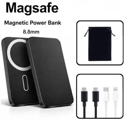 Produktbild von MagSafe Powerbank 5000mAh Wireless 15W Schnellladen USB-C PD Ultra Dünn 8.8mm Magnetische Powerbank iPhone Samsung Qi2 Ladegerät