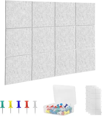 Productafbeelding van Prikbord 120 x 90 cm, lichtgrijs, vilt, voor kantoor