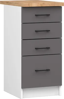 Produktbild von Akord Schrank Oliwia Mit Platte In Weiß-Grau/Graphit 46X40X85 Cm