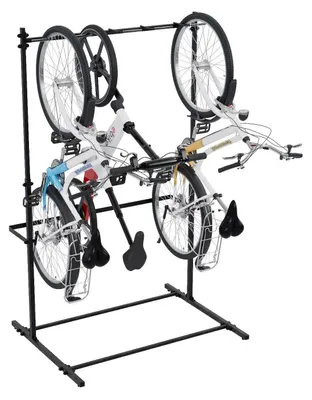Obrázok produktu pre Stojan na bicykle QLS pre 5 bicyklov, voľne stojací, vertikálny, oceľový, do garáže alebo pivnice, čierny, 11467