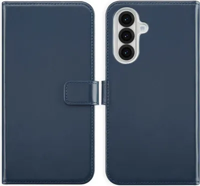 Image de Selencia Bibliothèque en cuir véritable pour le Samsung Galaxy A36 / A56 - Bleu