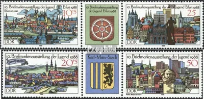 Produktbild von Briefmarken DDR 1988 Mi WZd748,WZd754 (kompl.Ausg.) (3173-3176 als Dreierstreifen gestempelt Briefmarkenausstellung