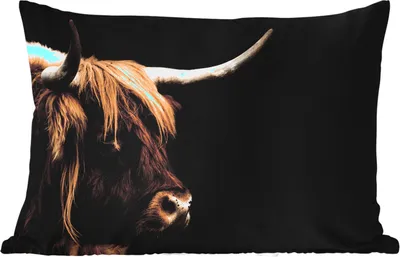 Produktbild von MuchoWow® Outdoor Kissen - Schottisches Hochlandrind - Tiere - Kuh - 60x40 cm - Wetterfest - Lounge Kissen - Zierkissen - Kissen für Innenräume