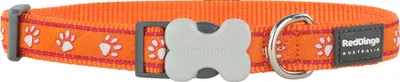 Obrázok produktu pre Nylonový obojok Red dingo s labkami oranžový, Veľkosť: M