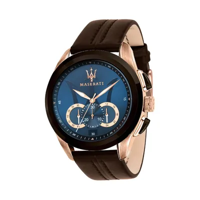 Image de Maserati cuir montre-bracelet chronographe Traguardo hommes brun D2UMAR8871612024