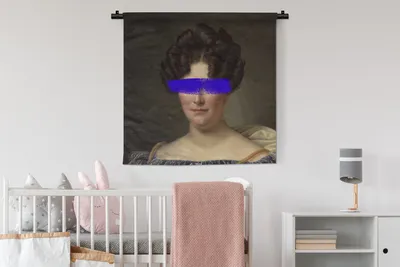 Produktbild von MuchoWow® Wandteppich Wandbehang Johanna Henriette Engelen - Dubois Drahonet - Gemälde 90x90 cm Tapisserie Dekoration Wandtuch - Wandaufhänger