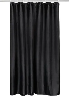 Immagine prodotto di Ibenzoa® Tenda da doccia, 180 x 200 cm, nera, 100% poliestere, antimuffa, inclusi 12 ganci bianchi