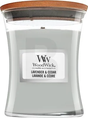 Obrázok produktu pre WoodWick Lavender & Cedar, Ďalší, Šedá, Priehľadná, CEDAR, Levanduľa, 1 kusov