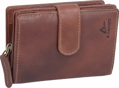 Produktbild von braune Damenbörse Reißverschlussfach, echt Leder, RFID-Ausleseschutz