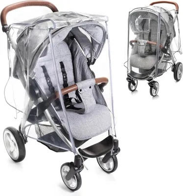 Produktbild von Regenhülle für Kinderwagen, Universal, Deluxe - Einfaches Ein- und Aussteigen durch wasserdichten Reißverschluss - Mit Sichtfenster