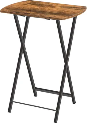 Image de Table d'appoint pliante de style industriel brun foncé