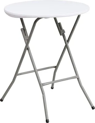 Image de Table pliante ronde pour 4 personnes, en plastique blanc, 60 cm